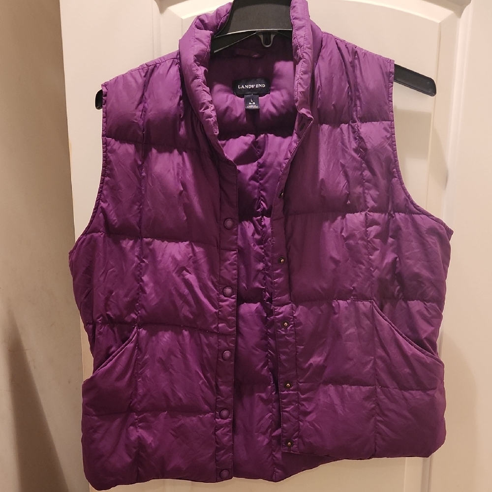 Lands' End Women's Vibrant Purple Quilted Vest